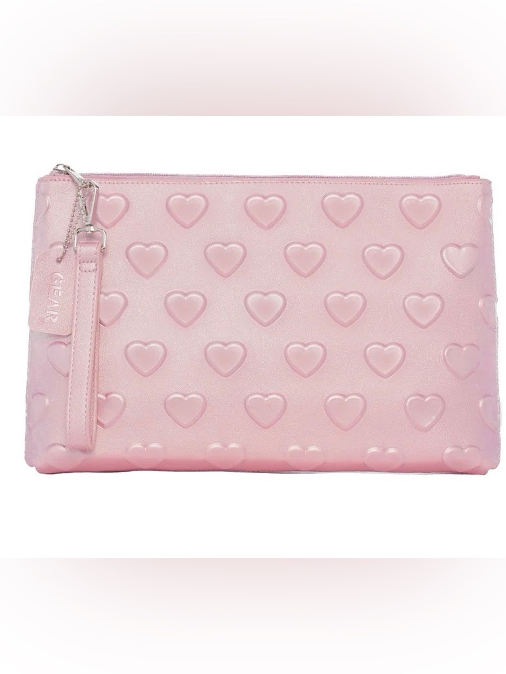 SHOP GEAR 80 Pink Heart-Embossed Women's Clutch Bag